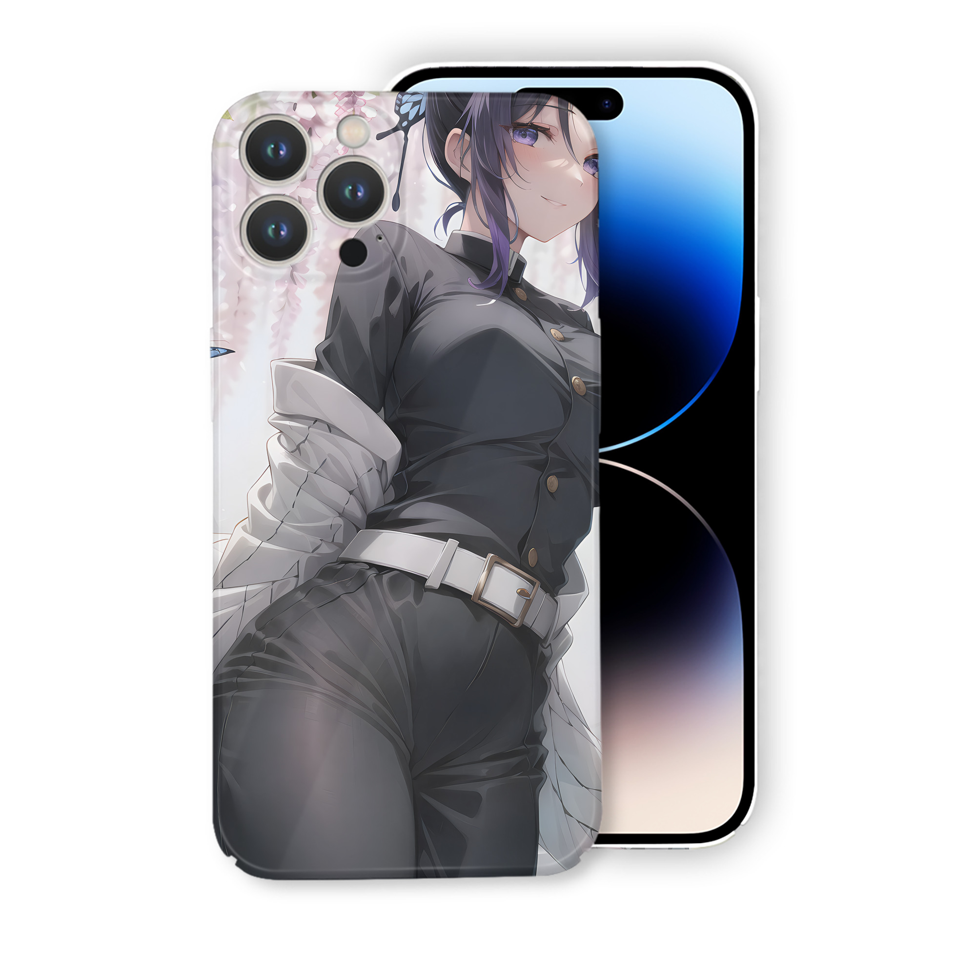 （画像用） 鬼滅の刃（きめつのやいば）蟲柱-胡蝶 しのぶ／こちょう しのぶ Kochou Shinobu 【iPhone 14シリーズ対応】ハードケース